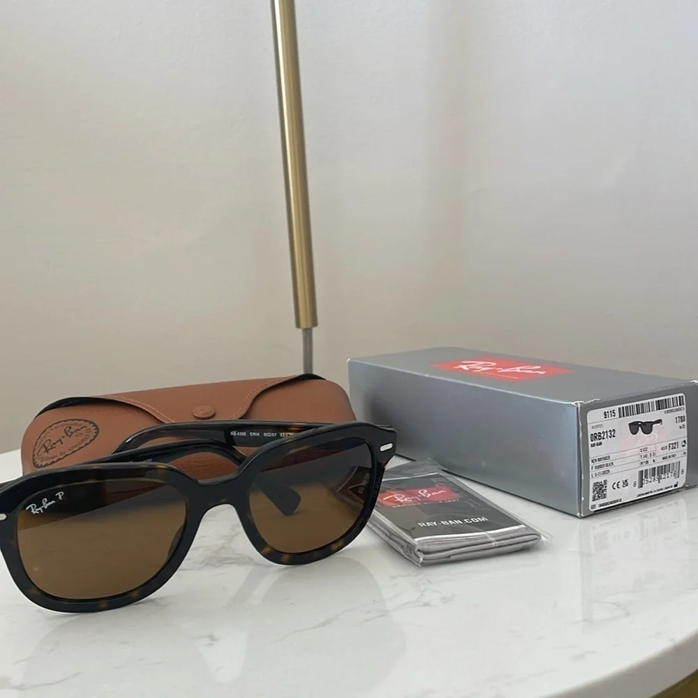 NWT Ray Ban NEW WAYFARER CLASSIC Sunglasses Polarized Polished Tortoise Brown